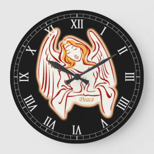 Peace Angel Round Roman Numerieke klok