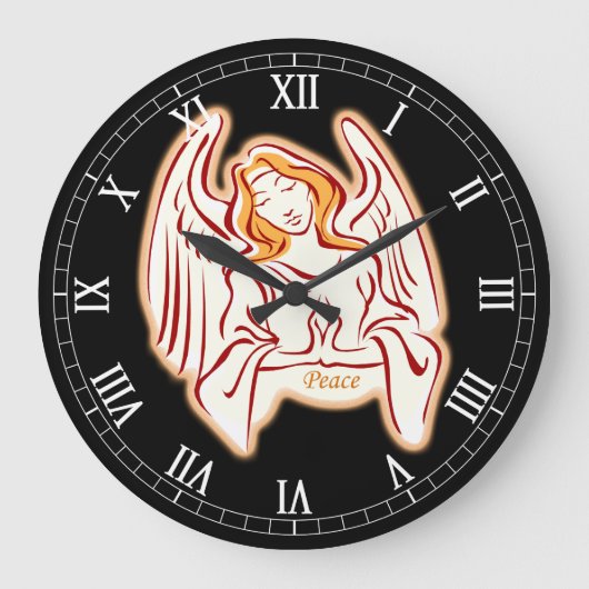Peace Angel Round Roman Numerieke klok (Voorkant)