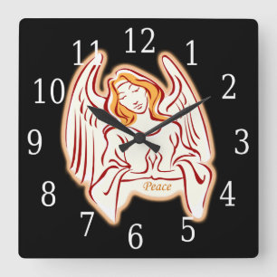 Peace Angel Square Clock Vierkante Klok
