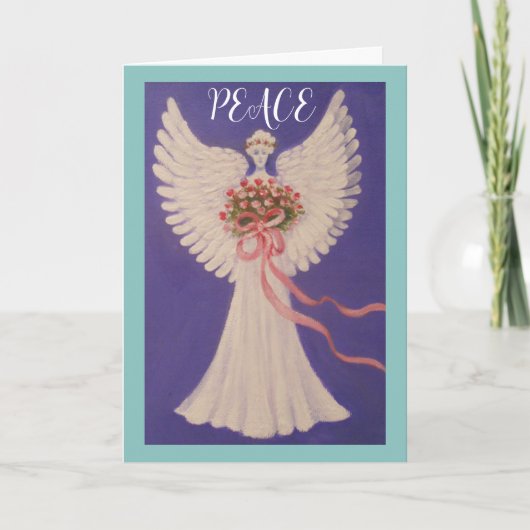 Peace Angel Standaard, 5" x 7" gevouwen Wenskaart Kaart (Voorkant)