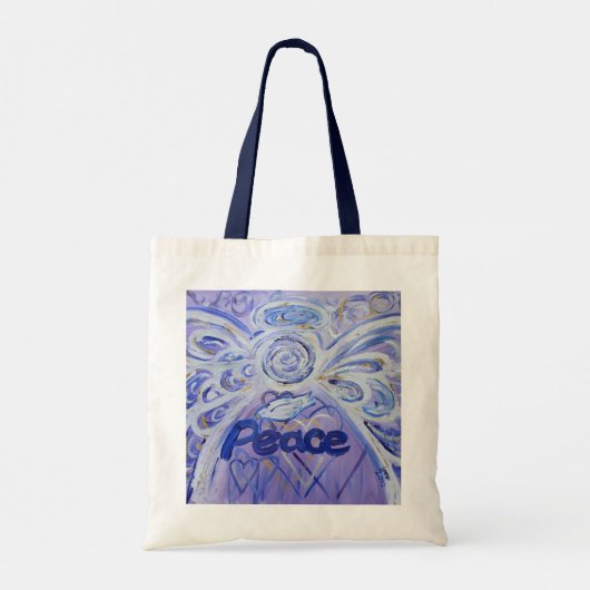 Peace Angel Word Art Canvas tassen (Achterkant)