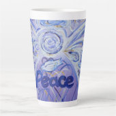 Peace Angel Word Art Custom Latte Mok Cup (Voorkant)