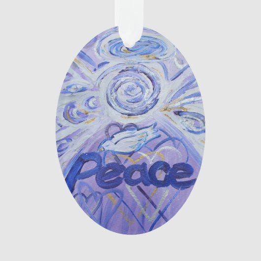 Peace Angel Word Art Gift Holiday Ornament (voorkant)