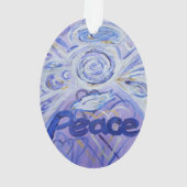 Peace Angel Word Art Gift Holiday Ornament (achterkant)