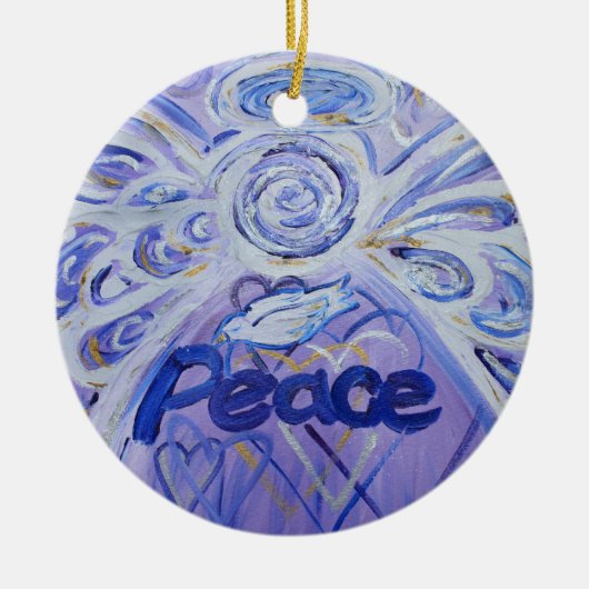 Peace Angel Word Art Gift Holiday Ornament (Voorkant)