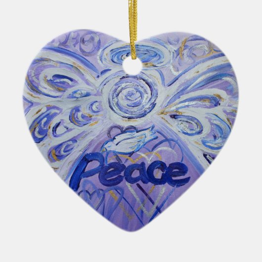 Peace Angel Word Art Gift Holiday Ornament (Voorkant)