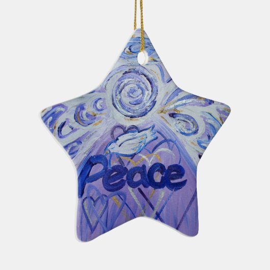 Peace Angel Word Art Gift Holiday Ornament (Rechts)
