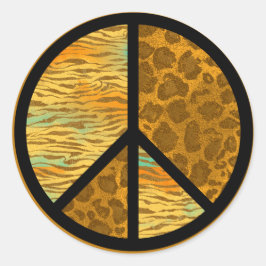 Peace Animal Pattern-sticker Ronde Sticker