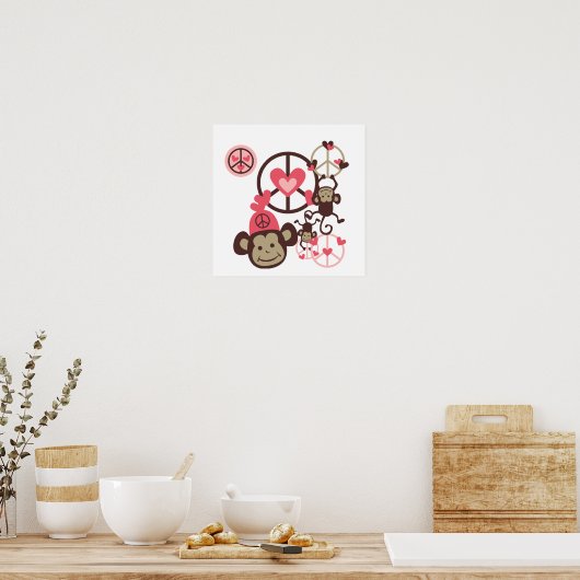 Peace-apenaap Poster (Keuken)