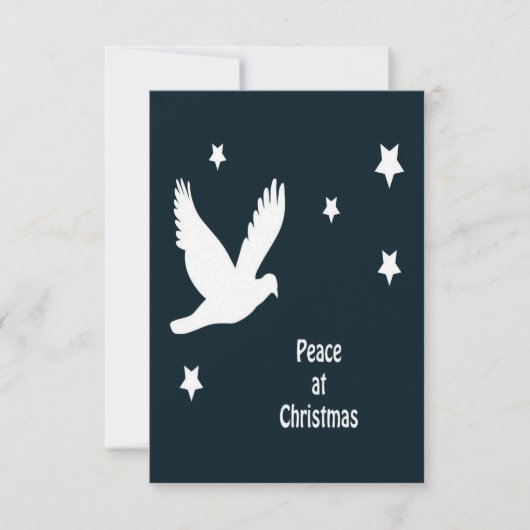 Peace At Christmas With Dove In Flight White Logo Kaart (Voorkant)