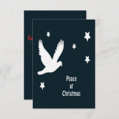 Peace At Christmas With Dove In Flight White Logo Kaart (Voorkant / Achterkant)