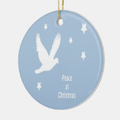 Peace At Christmas With Dove In Flight White Logo Keramisch Ornament (Links)