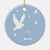 Peace At Christmas With Dove In Flight White Logo Keramisch Ornament (Achterkant)