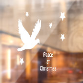 Peace At Christmas With Dove In Flight White Logo Raamsticker (Vel 2)