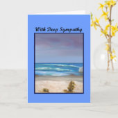 Peace at Ocean's Shoreline Sympathy Card op Blauw Kaart (Gele Bloem)
