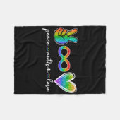 Peace Autism Love Infinity Symbol Autisme Awarenes Fleece Deken (Voorkant (Horizontaal))