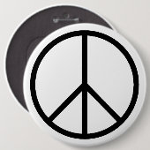 Peace B&W Ronde Button 6,0 Cm (Voorkant /achterkant)