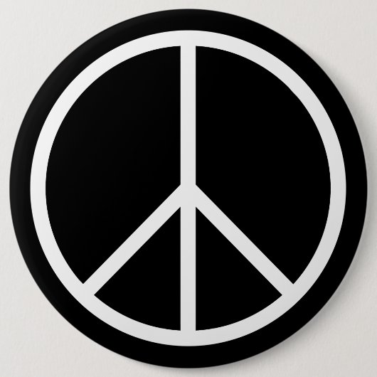 Peace B&W Ronde Button 6,0 Cm (Voorkant)