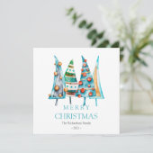 Peace Baby Doodle Pine Kerstboom Cadeaus Feestdagenkaart (Staand voorkant)