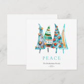 Peace Baby Doodle Pine Kerstboom Cadeaus Feestdagenkaart (Voorkant / Achterkant)