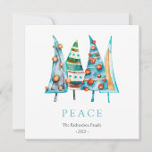 Peace Baby Doodle Pine Kerstboom Cadeaus Feestdagenkaart (Voorkant)
