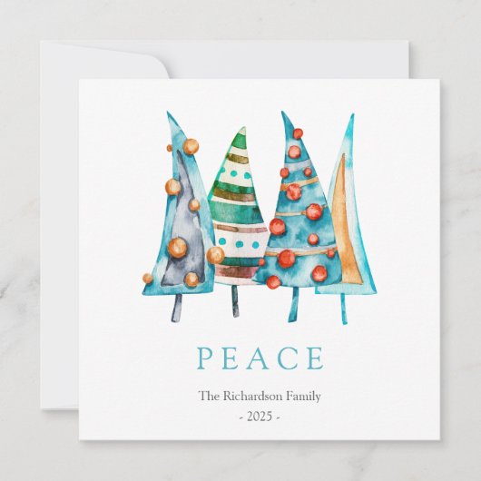 Peace Baby Doodle Pine Kerstboom Cadeaus Feestdagenkaart (Voorkant)