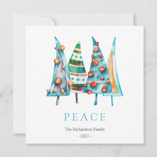 Peace Baby Doodle Pine Kerstboom Cadeaus Feestdagenkaart