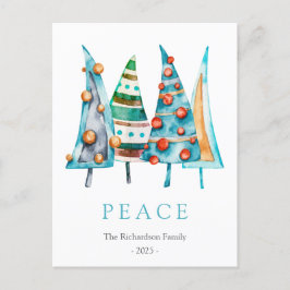 Peace Baby Doodle Pine Kerstboom Cadeaus Feestdagenkaart
