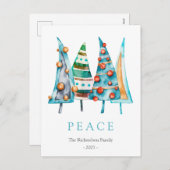 Peace Baby Doodle Pine Kerstboom Cadeaus Feestdagenkaart (Voorkant / Achterkant)
