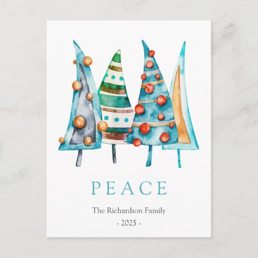 Peace Baby Doodle Pine Kerstboom Cadeaus Feestdagenkaart (Voorkant)