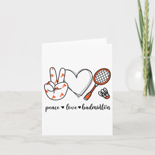 Peace Badminton Golfing Peace Hand Sign Badminton Kaart (Voorkant)