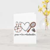Peace Badminton Golfing Peace Hand Sign Badminton Kaart (Gele Bloem)