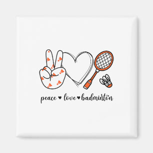 Peace Badminton Golfing Peace Hand Sign Badminton Magneet