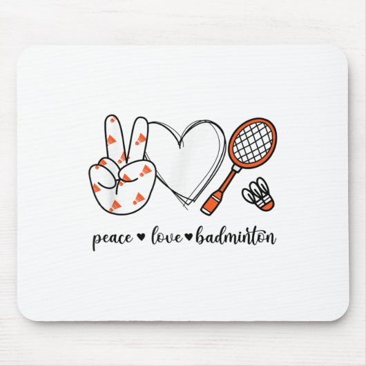 Peace Badminton Golfing Peace Hand Sign Badminton Muismat (Voorkant)