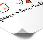 Peace Badminton Golfing Peace Hand Sign Badminton Poster (Hoek)