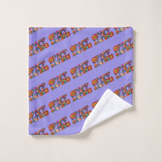 Peace Bath Handdoek Set (Wasdoekje)