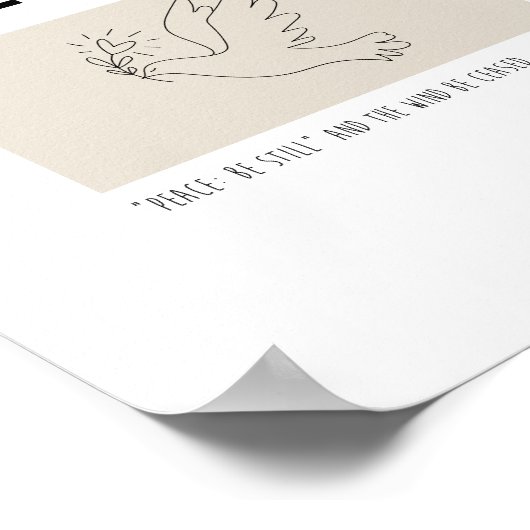 Peace be still bird flying poster (Hoek)