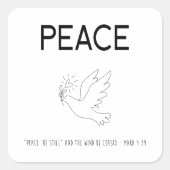 Peace be still bird flying vierkante sticker (Voorkant)