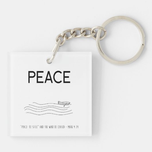 Peace Be still Boat in water Sleutelhanger (Achterkant)
