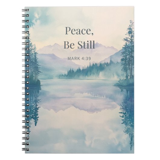 Peace Be Still Christian Scripture – Mark 4:39 Notitieboek (Voorkant)