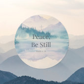 Peace, Be Still Christian Scripture – Mark 4:39 Ronde Sticker
