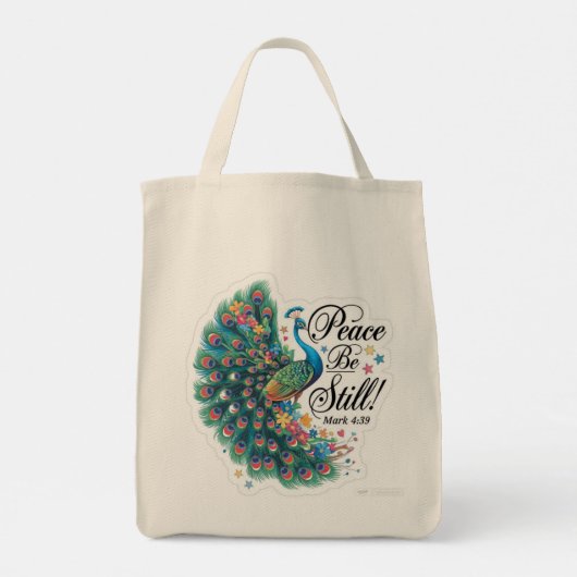 Peace be still grocery tote bag (Achterkant)