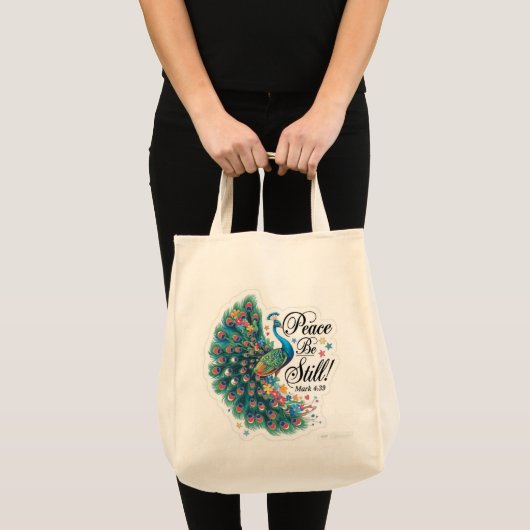 Peace be still grocery tote tote bag (Voorkant (product))