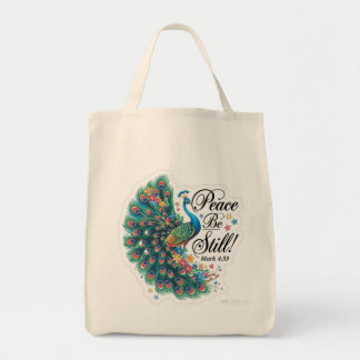 Peace be still grocery tote tote bag