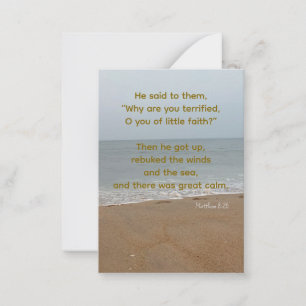 Peace Be Still – Strand en oceaan Heilige Kaart (M Notitiekaartje