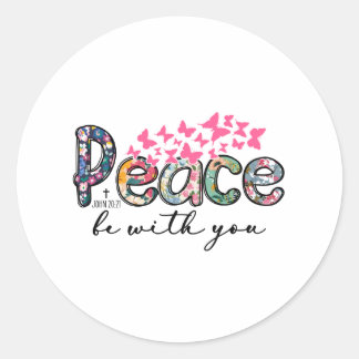 Peace Be With You Butterfly Ronde Sticker