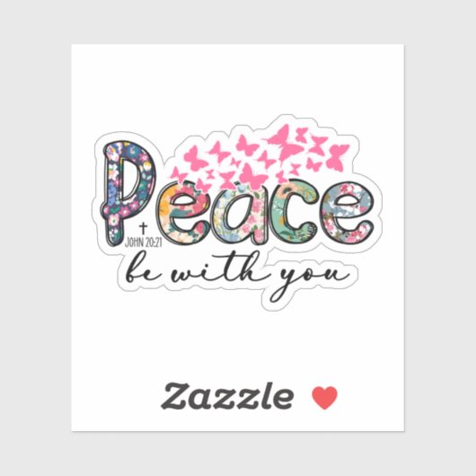 Peace Be With You Butterfly Sticker (Vel)