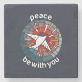 Peace be with you stenen onderzetter (Voorkant)