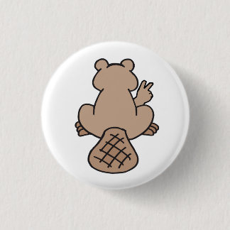 Peace Beaver Ronde Button 3,2 Cm