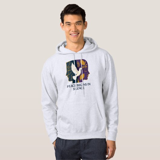 Peace Begins in Silence Dove Hoodie (Voorkant volledig)